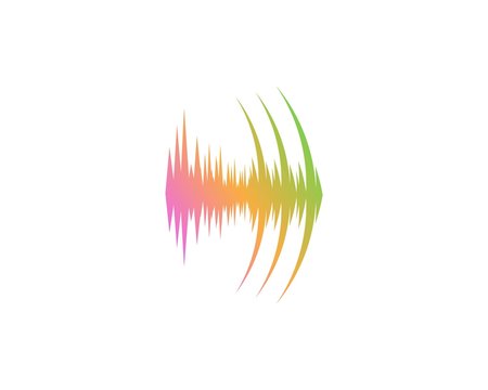Audio sound wave logo template design vector