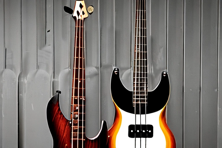 bass and guitar