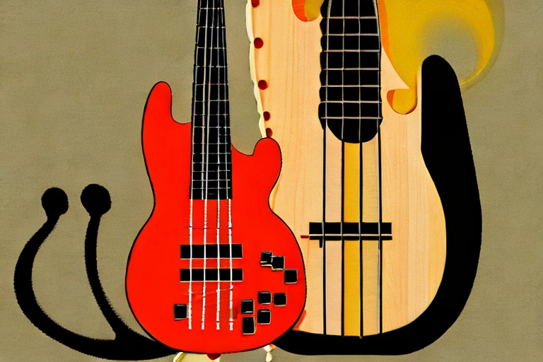 bass and guitar
