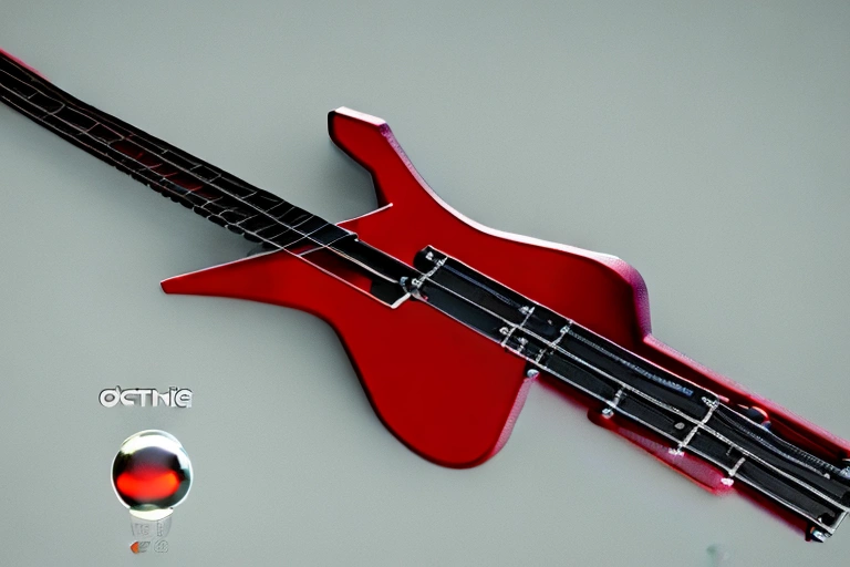 bass guitar with a whammy bar ball in the middle
