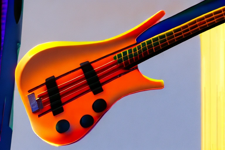 bass guitar with long nails