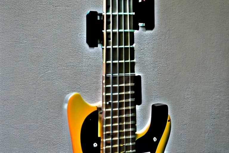 bass guitar with r on headstock