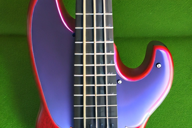 bass guitar with r on headstock