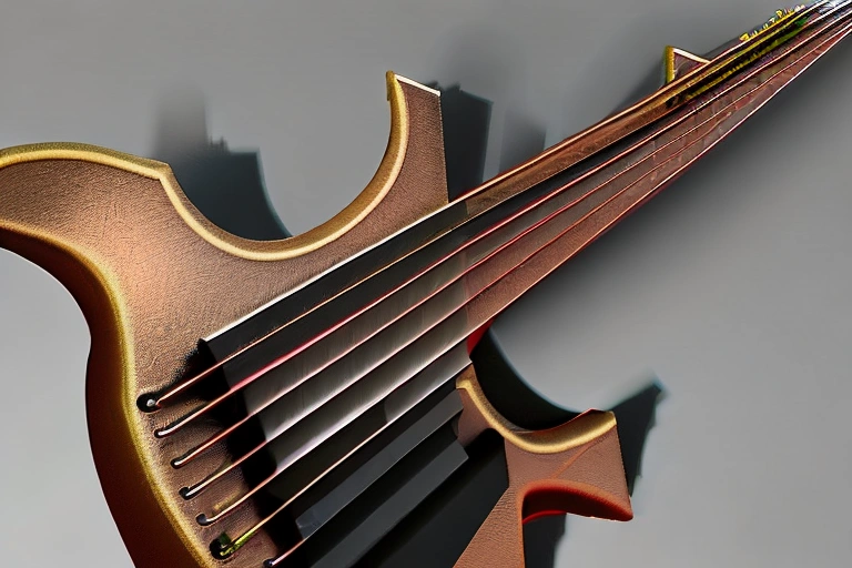 bass guitar with slim neck logo