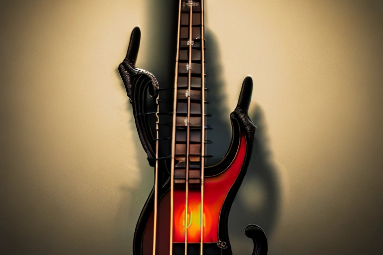 bass guitar with slim necklaces