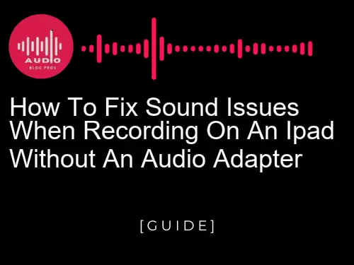How to Fix Sound Issues When Recording on an iPad Without an Audio Adapter