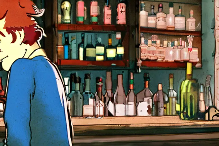 A man walks into a bar and orders a drink. The bartender asks away from an anime