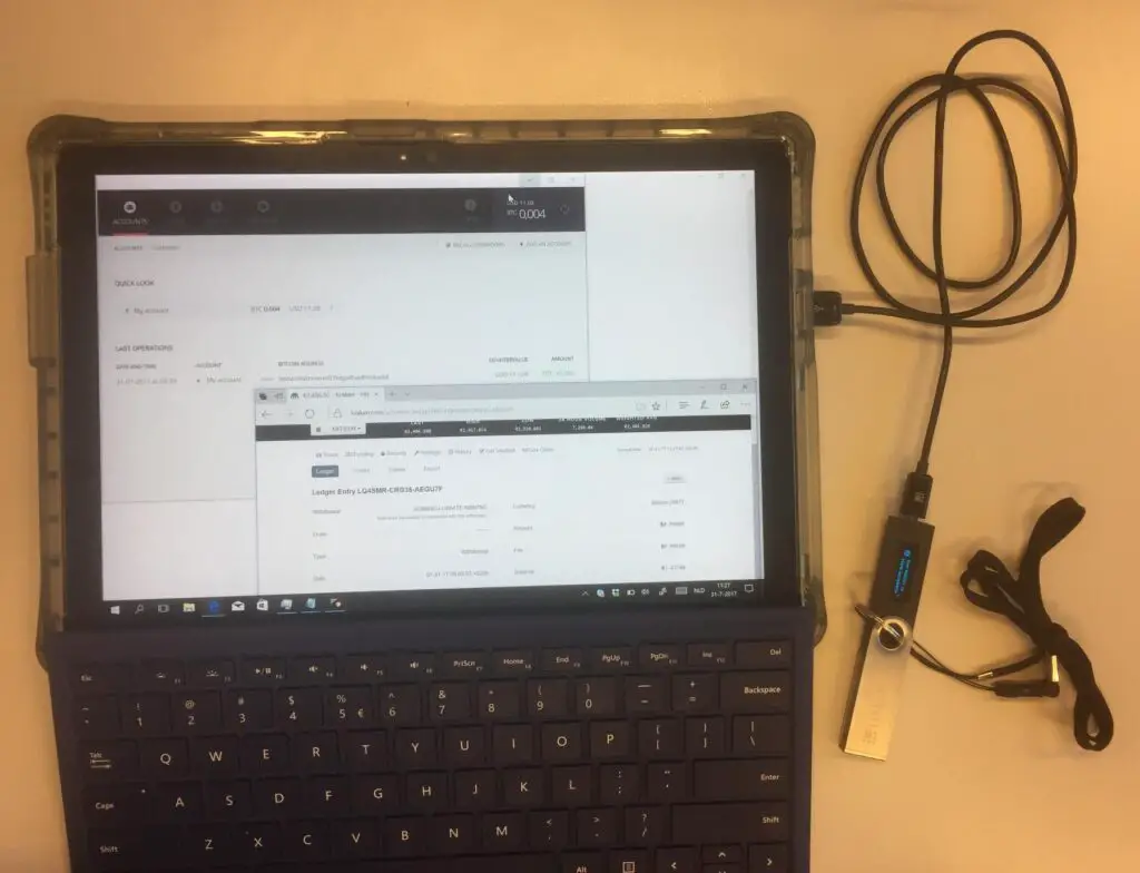 File:An actual Bitcoin transaction from the Kraken cryptocurrency exchange to a hardware LedgerWalle