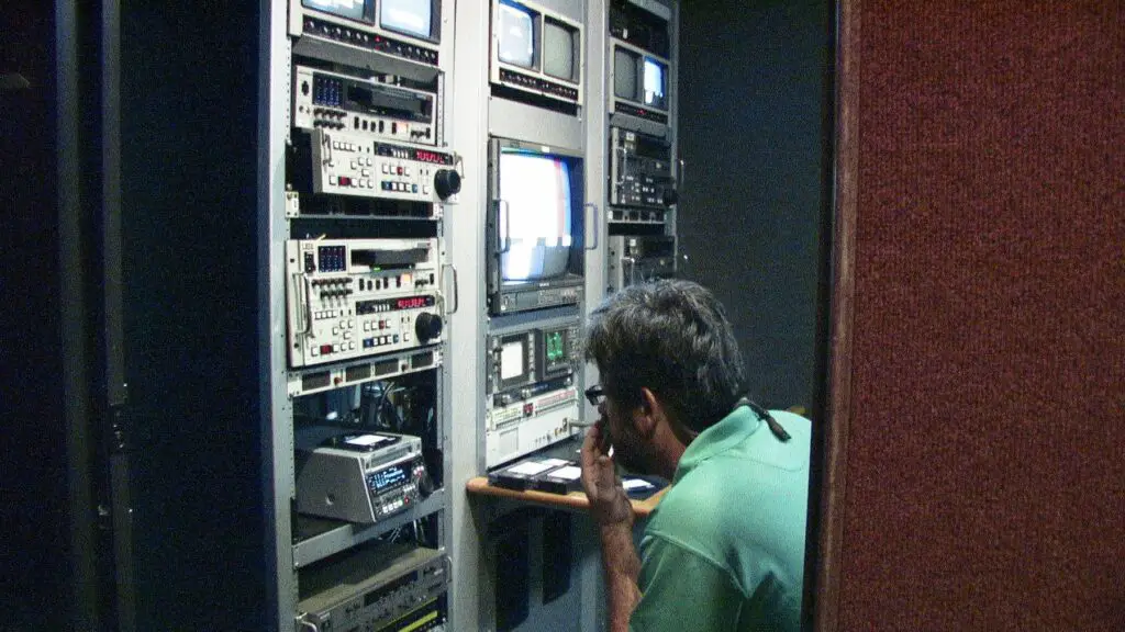 File:Production work 2, Due Process production, Rutgers University.jpg - a man is looking at a compu